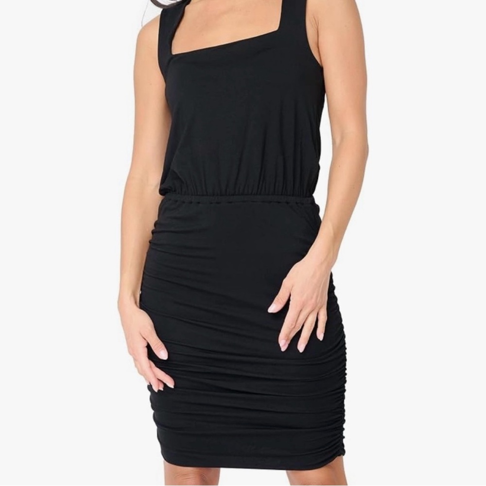 Gibson Look Side Rouched Tank Dress